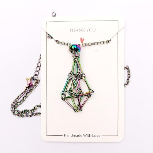 Rollooo Interchangeable Rainbow Empty Cage D20 Dice Holder Necklace – DND Gift