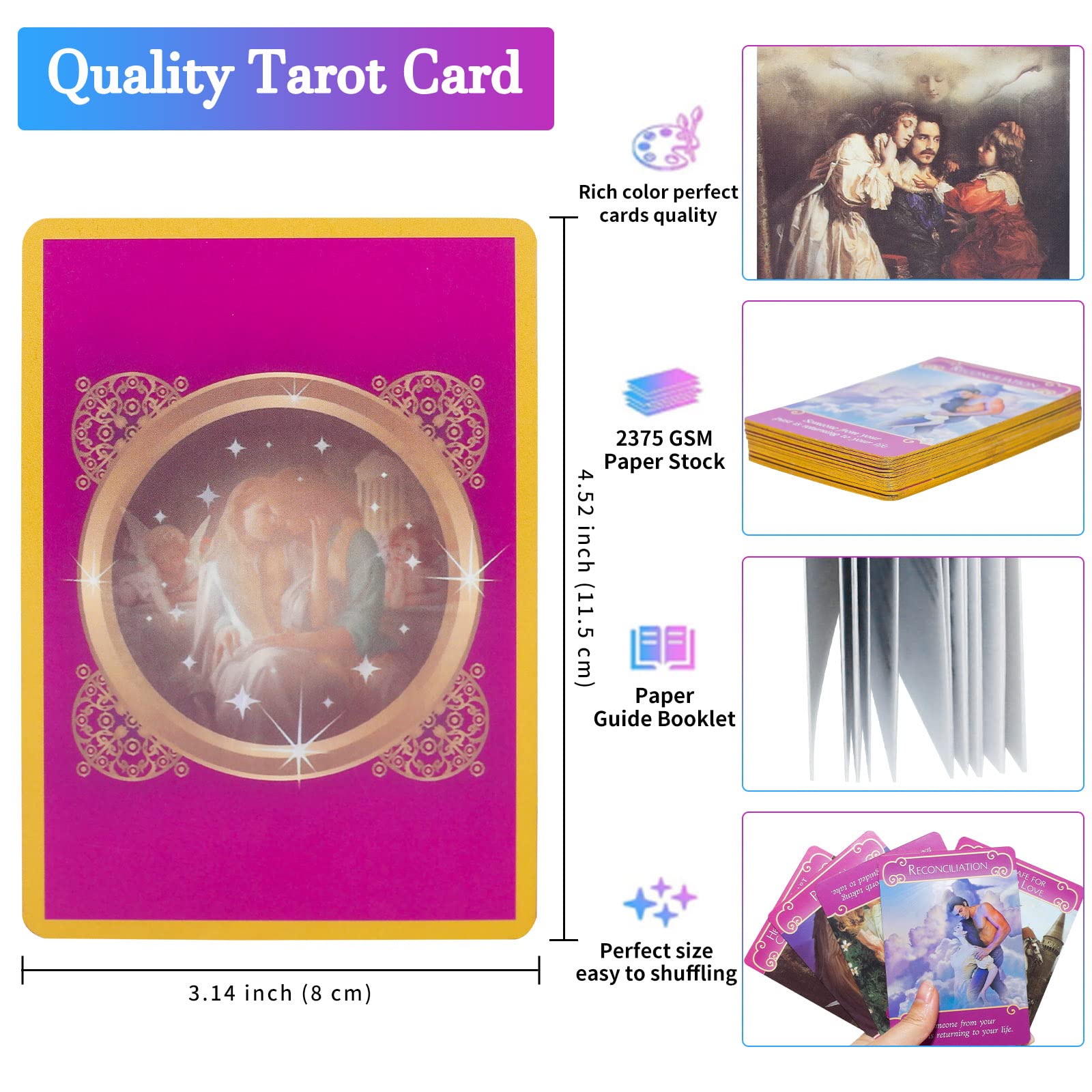 Romance Angels Oracle Deck – 44 Love & Romance Cards with Guide Book by TWWDE AUG