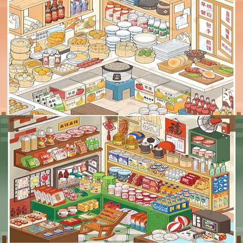 Ronlor 10 Sets 3D Sticker Scene Book for Adults - DIY Shelf Organizing Stickers with Tweezers, Colorful PET Scenes (Style 11)