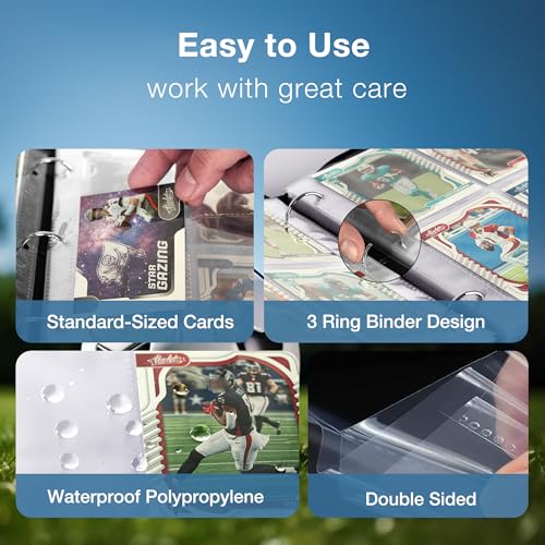 RONMONG Soccer Card Binder 2025-2026 - 440-Pocket PU Leather Album with Sleeves for Trading Cards, Gift for Collectors