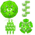 RoomyRoc Magnetic Fidget Sphere - 12 Crystal Bright Green Pentagon Magnets - Stress Relief Desk Toy