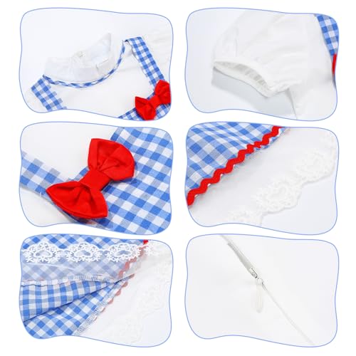 ROSADAGE Blue Plaid Girls Costume for Halloween, Cosplay, and Dress-Up
