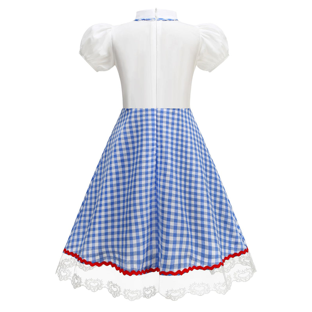 ROSADAGE Blue Plaid Girls Costume for Halloween, Cosplay, and Dress-Up