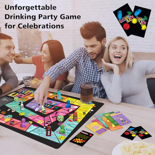 Rosafinal Drinking Board Game – Large Rubber Mat, 52 Cards, Mini Bottles – Fun Party Game for Adults 21+