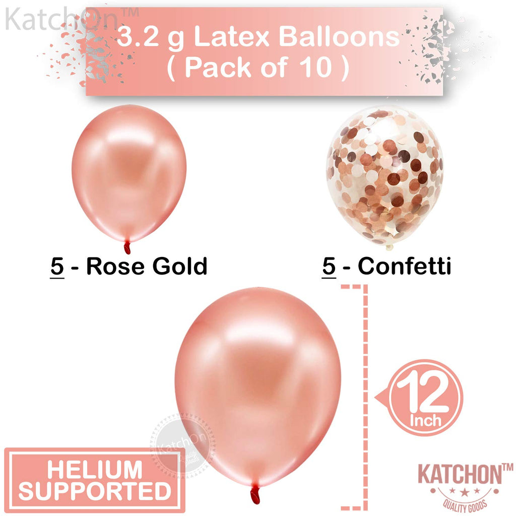 Rose Gold 25 Balloon Numbers Set – 40 Inch Giant Number with Confetti Balloons for 25th Birthday or Anniversary Decor