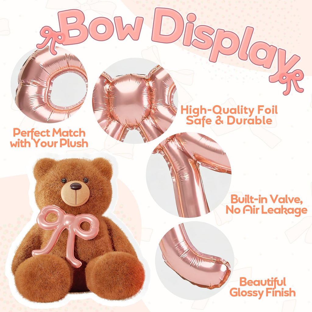 Rose Gold Bow Balloon Arch Kit – 140 Piece White and Pink Balloon Set for Birthday, Baby Shower, Wedding Decorations