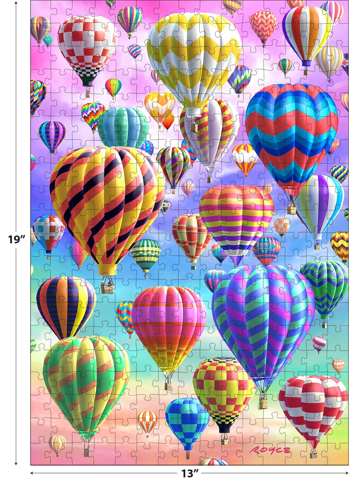 RoseArt 300-Piece 3D Lenticular Hot Air Balloon Puzzle for Adults
