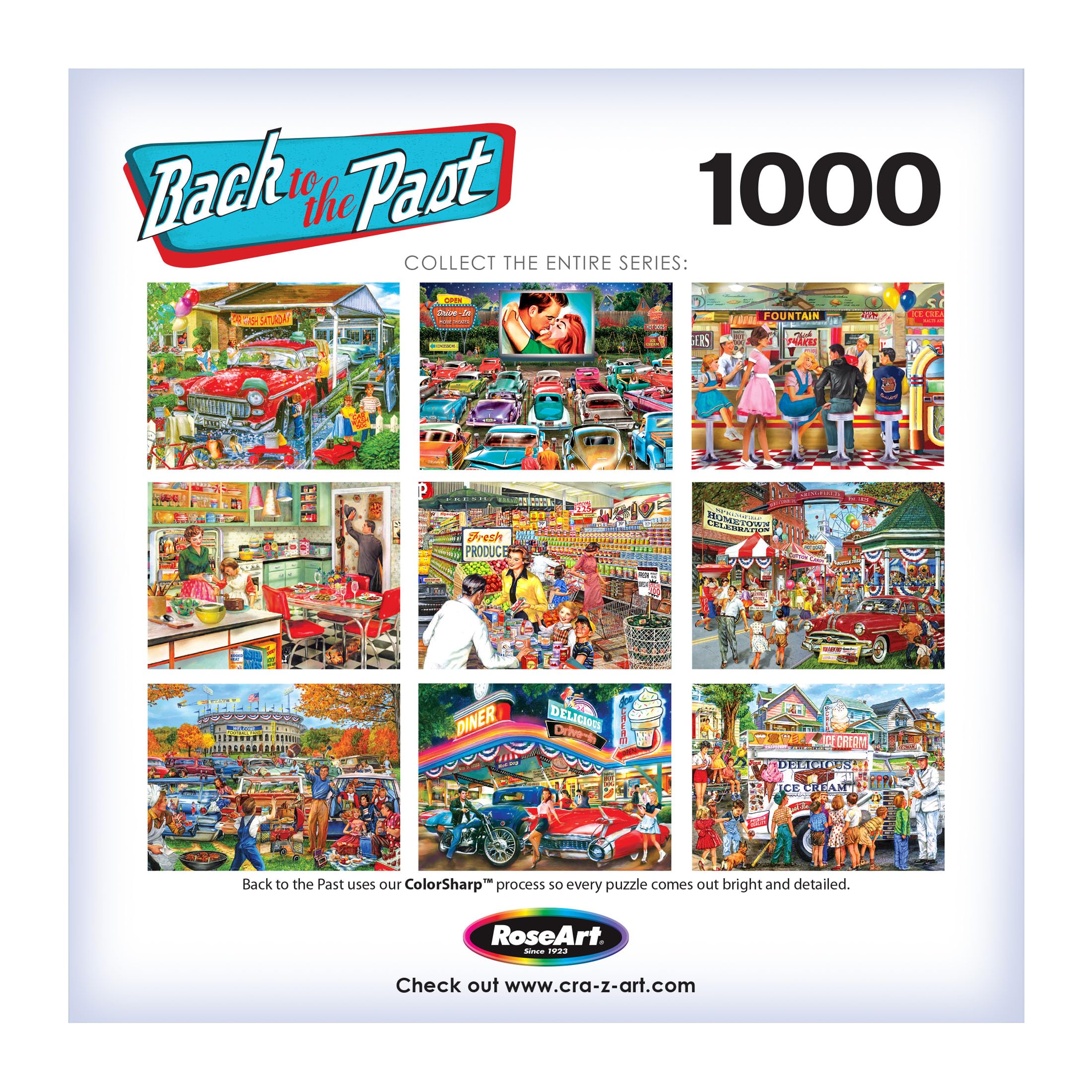 RoseArt Back to the Past Ice Cream Truck Day 1000-Piece Jigsaw Puzzle for Adults