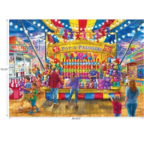 RoseArt Bigelow Country Fair Games 1000-Piece Jigsaw Puzzle – Carnival Pop-A-Palooza Scene