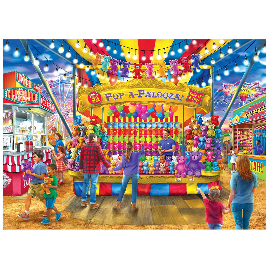 RoseArt Bigelow Country Fair Games 1000-Piece Jigsaw Puzzle – Carnival Pop-A-Palooza Scene