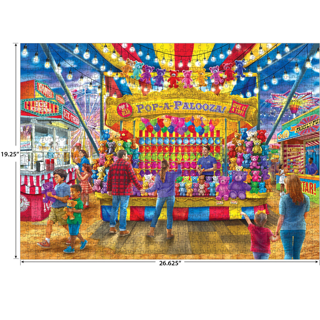 RoseArt Bigelow Country Fair Games 1000-Piece Jigsaw Puzzle – Carnival Pop-A-Palooza Scene