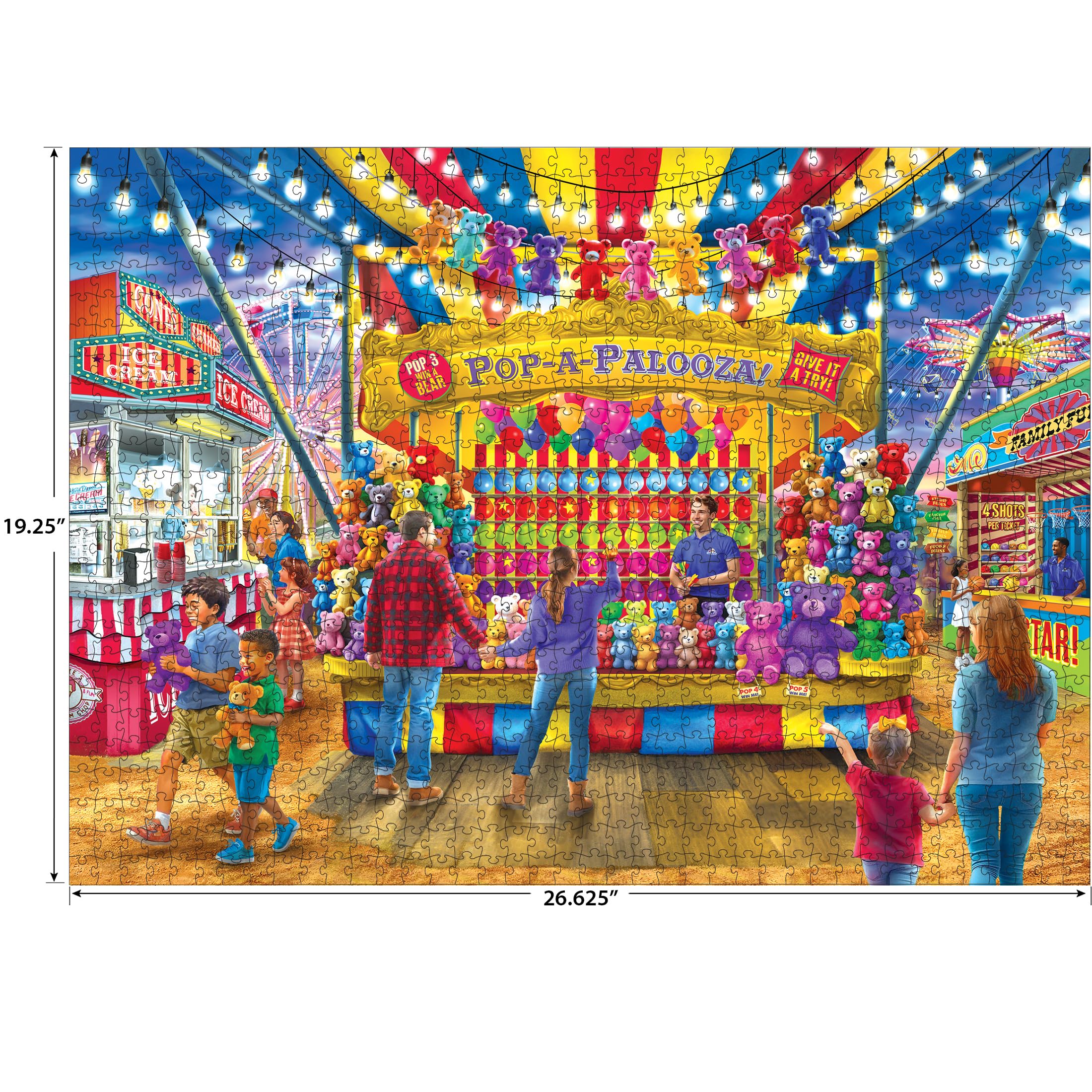 RoseArt Bigelow Country Fair Games 1000-Piece Jigsaw Puzzle – Carnival Pop-A-Palooza Scene