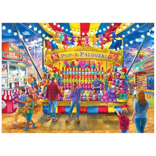 RoseArt Bigelow Country Fair Games 1000-Piece Jigsaw Puzzle – Carnival Pop-A-Palooza Scene