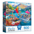 RoseArt Chris Bigelow Boater's Lake 500-Piece Jigsaw Puzzle – Summer Lake Scene for Adults