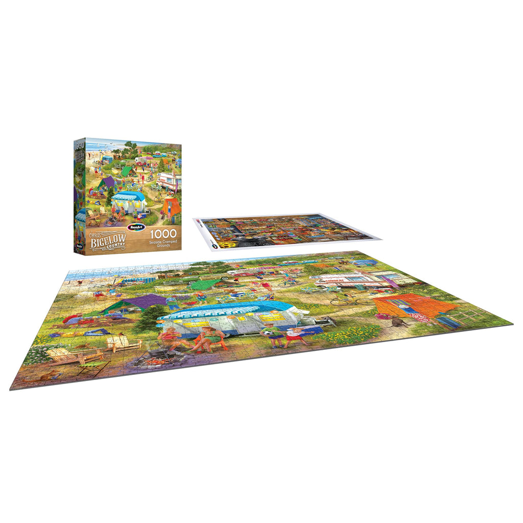 RoseArt Chris Bigelow Country Seaside Cramped Grounds 1000-Piece Jigsaw Puzzle - Made in USA