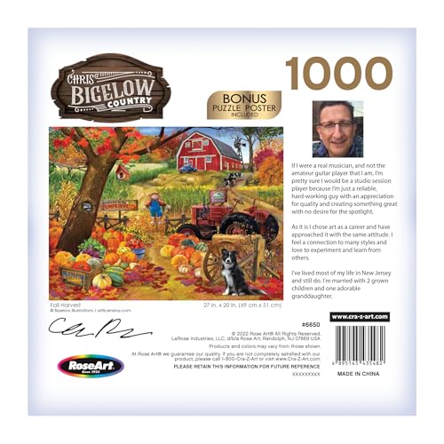 RoseArt Chris Bigelow Fall Harvest 1000 Piece Jigsaw Puzzle for Adults