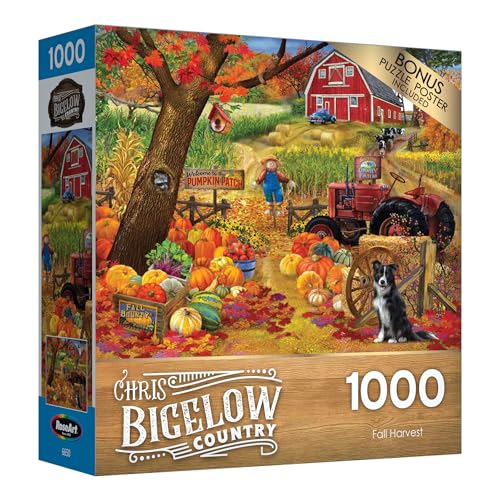 RoseArt Chris Bigelow Fall Harvest 1000 Piece Jigsaw Puzzle for Adults