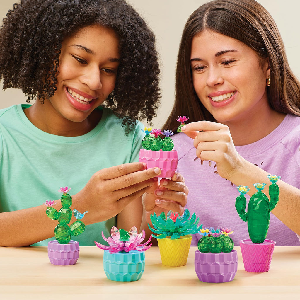 RoseArt Crystal Gem Creations Jewel Succulents Kit – 175+ Pieces Crystal Building Set for Ages 8+
