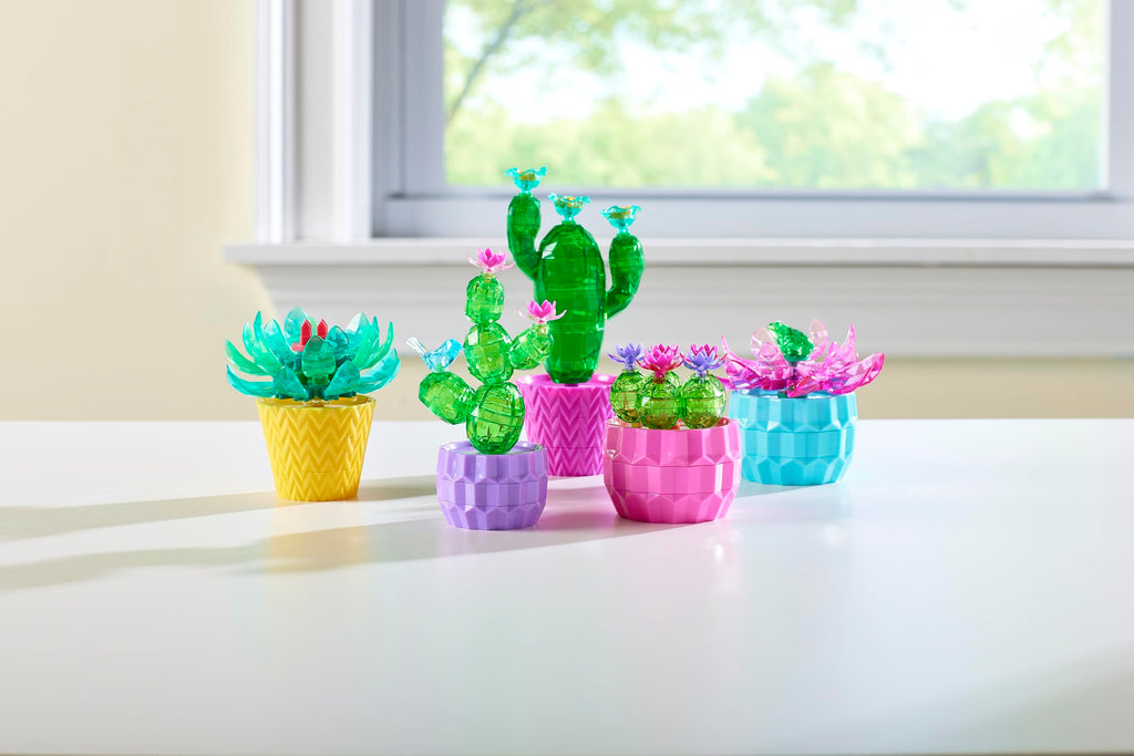 RoseArt Crystal Gem Creations Jewel Succulents Kit – 175+ Pieces Crystal Building Set for Ages 8+