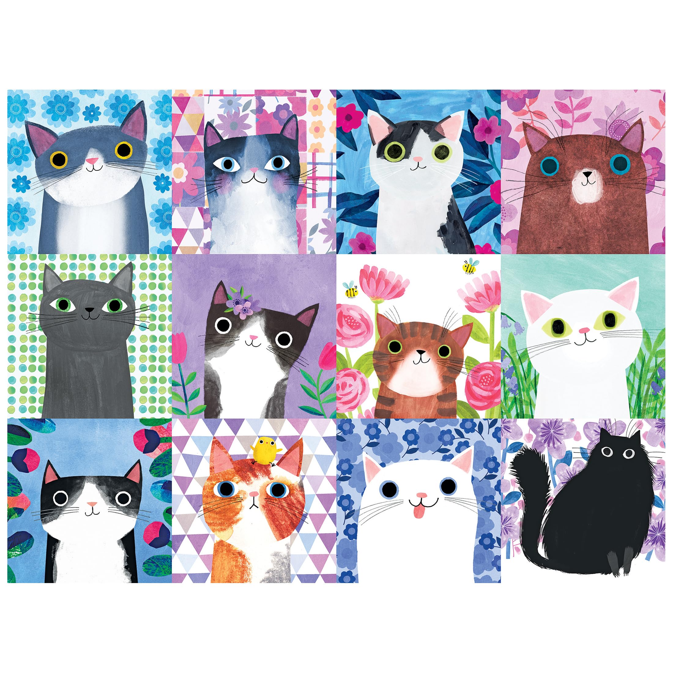 RoseArt Floral Cats 300-Piece Jigsaw Puzzle – Planet Cat Series for Adults