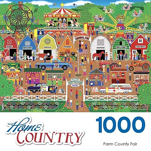 RoseArt Home Country Farm County Fair 1000-Piece Jigsaw Puzzle – 20x27 Inch