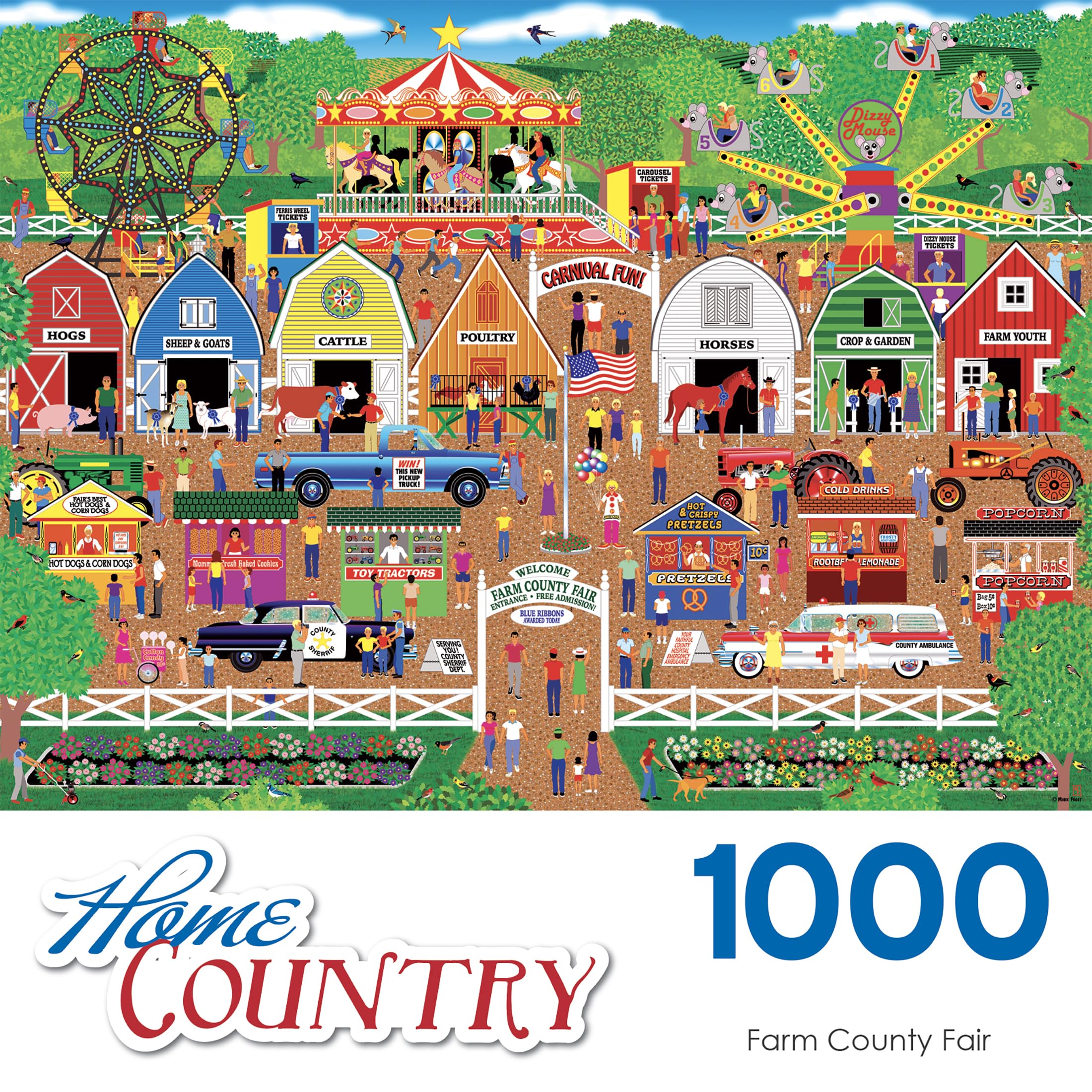RoseArt Home Country Farm County Fair 1000-Piece Jigsaw Puzzle – 20x27 Inch