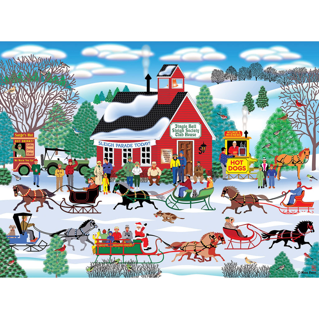 RoseArt Home Country Jingle Bell Sleigh Society 1000-Piece Jigsaw Puzzle