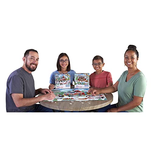RoseArt Home Country Jingle Bell Sleigh Society 1000-Piece Jigsaw Puzzle