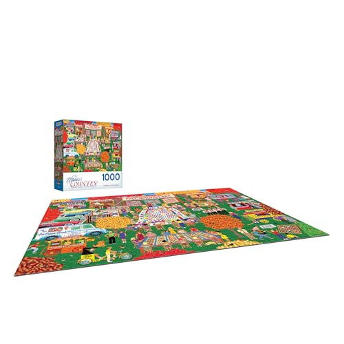 RoseArt Home Country Quilting in the Square 1000 Piece Jigsaw Puzzle – Fall Quilting Bee Scene