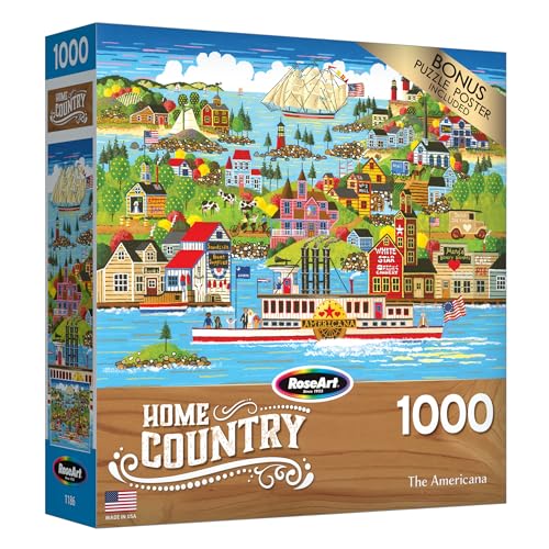 RoseArt Home Country: The Americana 1000-Piece Puzzle – Premium Quality Jigsaw for Adults