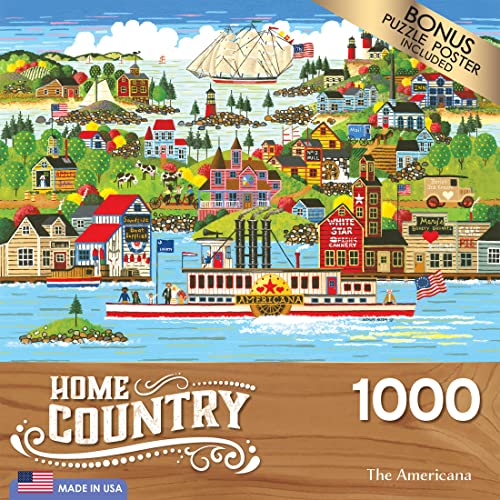 RoseArt Home Country: The Americana 1000-Piece Puzzle – Premium Quality Jigsaw for Adults