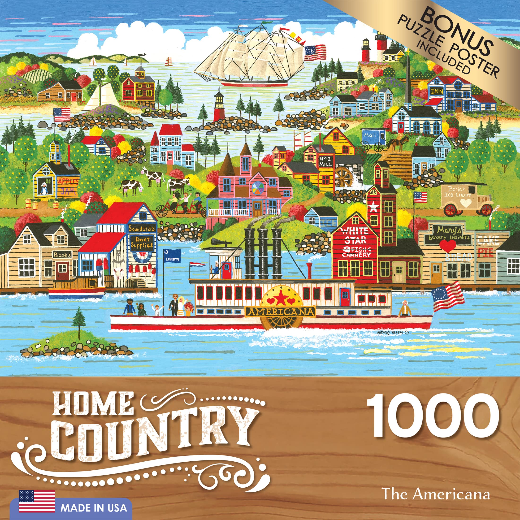 RoseArt Home Country: The Americana 1000-Piece Puzzle – Premium Quality Jigsaw for Adults