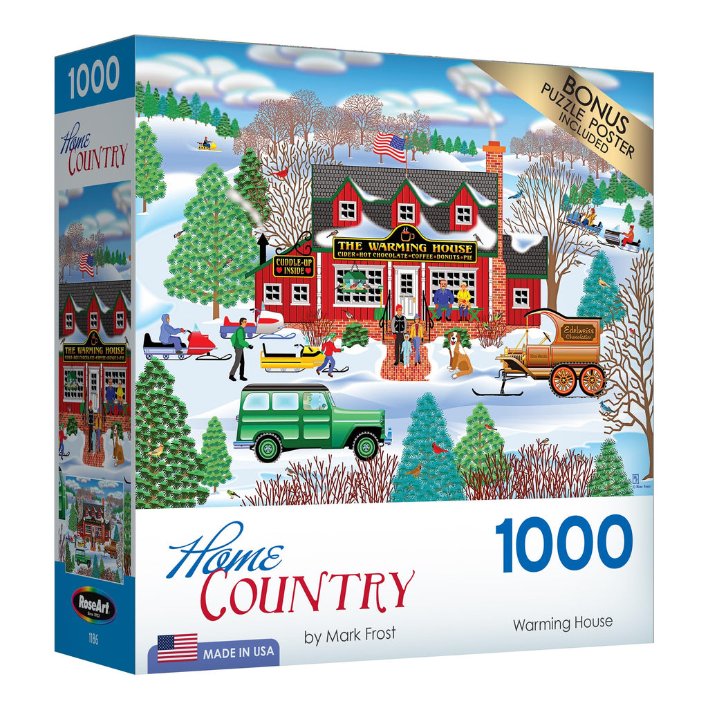 RoseArt Home Country 'Warming House' 1000-Piece Jigsaw Puzzle – Mark Frost Americana