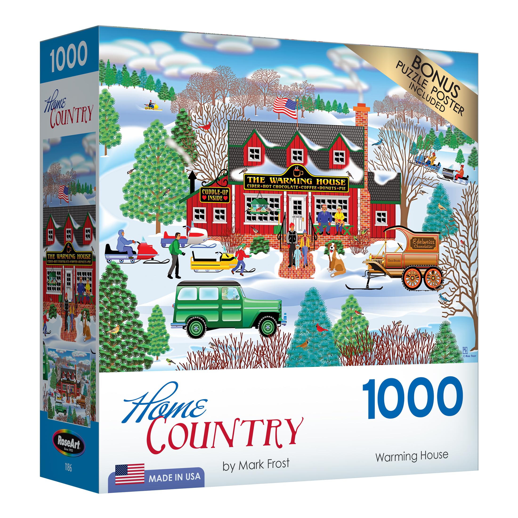 RoseArt Home Country 'Warming House' 1000-Piece Jigsaw Puzzle – Mark Frost Americana