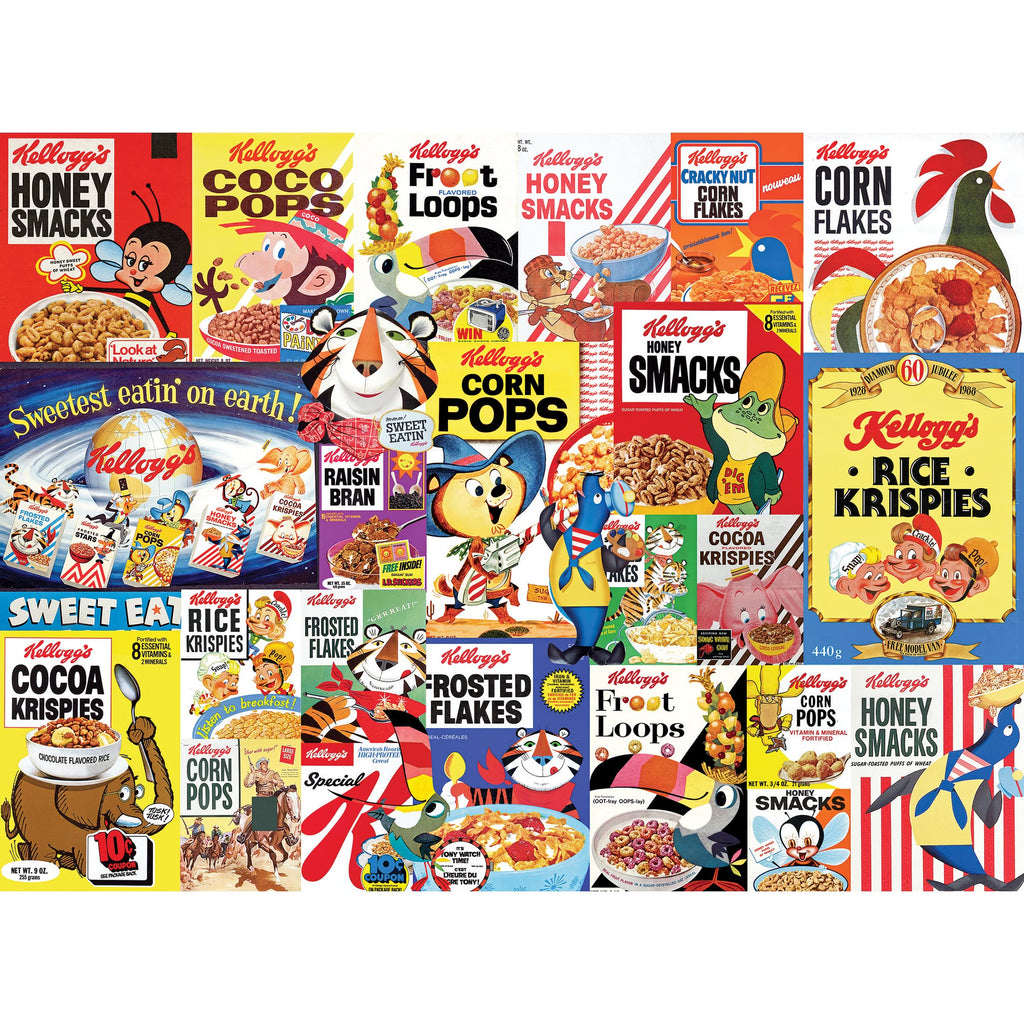 RoseArt Kellogg's Cereal Favorites 1000-Piece Jigsaw Puzzle – Premium Puzzle Board with Bonus Poster