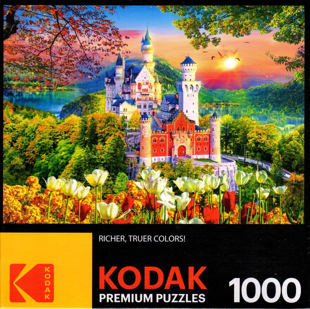 RoseArt Kodak Neuschwanstein Castle 1000-Piece Jigsaw Puzzle for Adults - Summer Sunset View