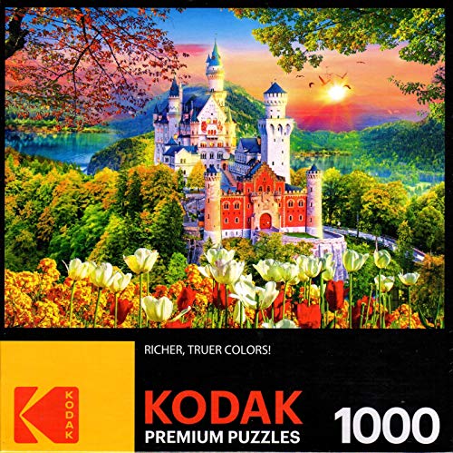 RoseArt Kodak Neuschwanstein Castle 1000-Piece Jigsaw Puzzle for Adults - Summer Sunset View