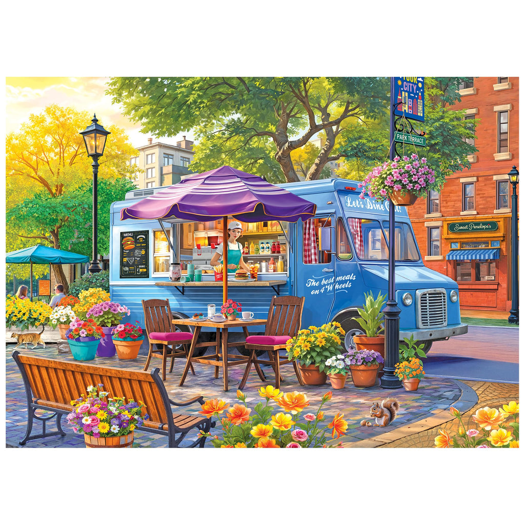 RoseArt Kodak Premium 1000-Piece Jigsaw Puzzle: City Food Truck Scene (26.625 x 19.25 inches)