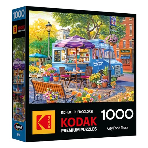 RoseArt Kodak Premium 1000-Piece Jigsaw Puzzle: City Food Truck Scene (26.625 x 19.25 inches)