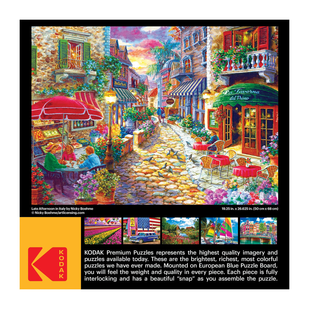 RoseArt Kodak Premium 1000-Piece Jigsaw Puzzle – Late Afternoon in Italy by Nicky Boehme