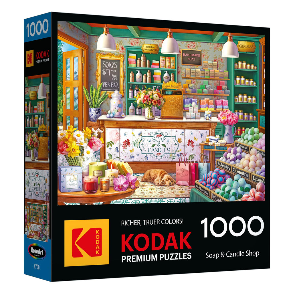 RoseArt Kodak Premium 1000-Piece Puzzle: Soap & Candle Shop – Cozy Boutique Scene