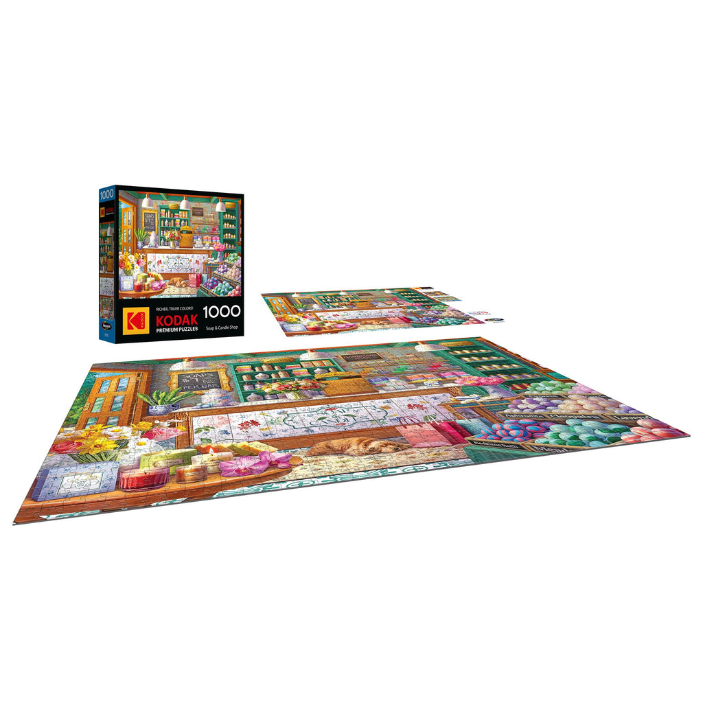 RoseArt Kodak Premium 1000-Piece Puzzle: Soap & Candle Shop – Cozy Boutique Scene