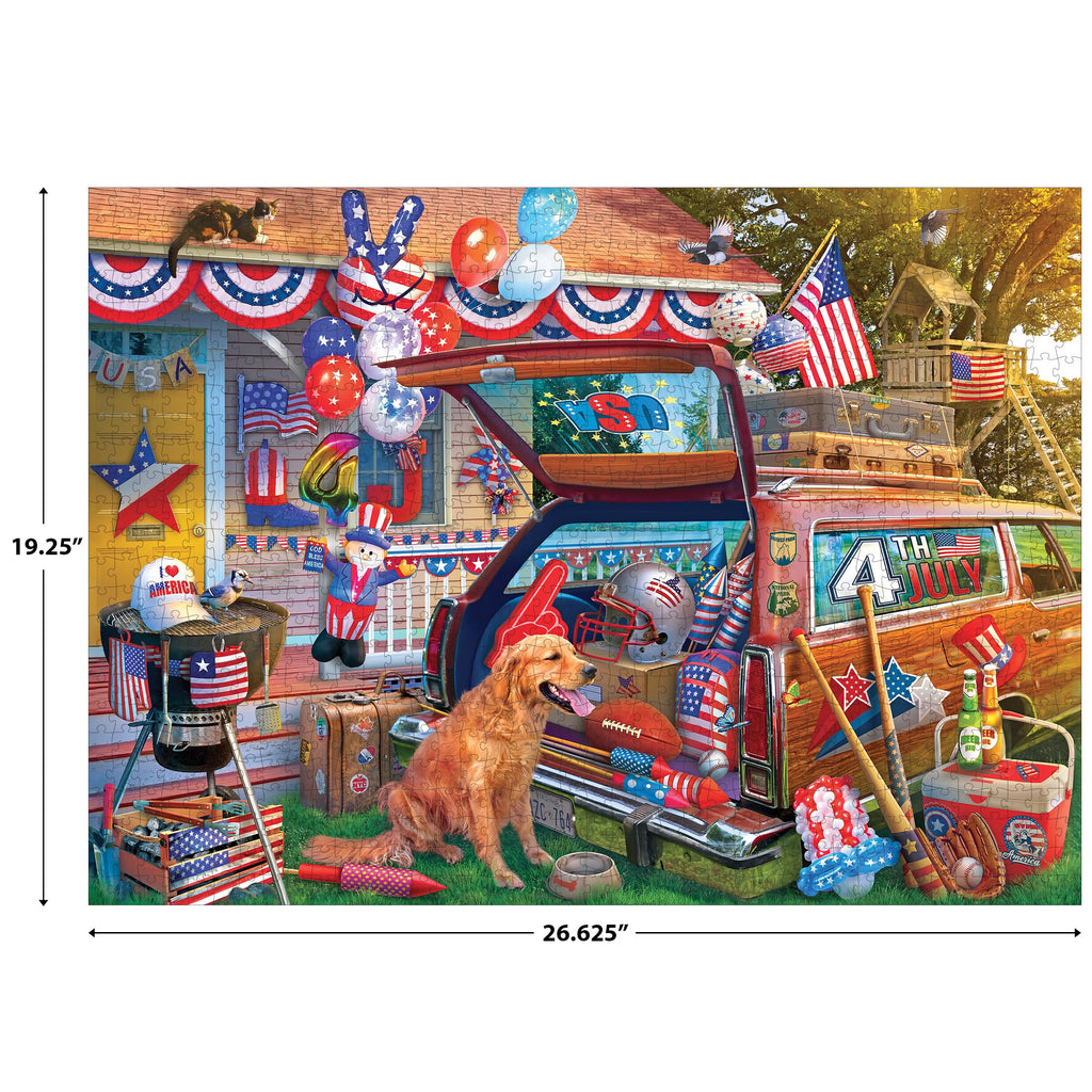 RoseArt Kodak Premium 4th of July Yard 1000-Piece Jigsaw Puzzle – Patriotic Summer Fun for Adults
