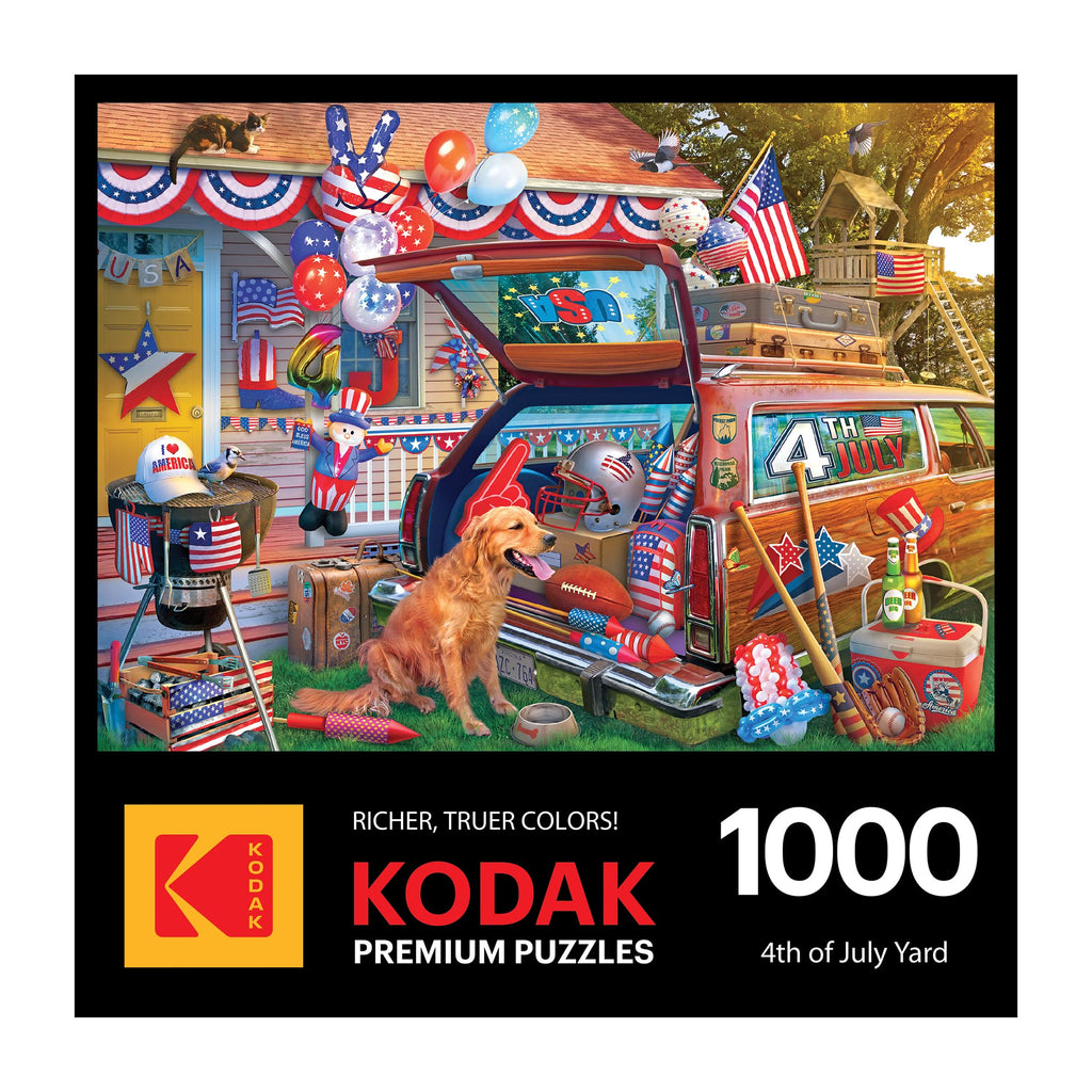 RoseArt Kodak Premium 4th of July Yard 1000-Piece Jigsaw Puzzle – Patriotic Summer Fun for Adults