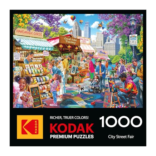 RoseArt Kodak Premium City Street Fair 1000 Piece Jigsaw Puzzle for Adults