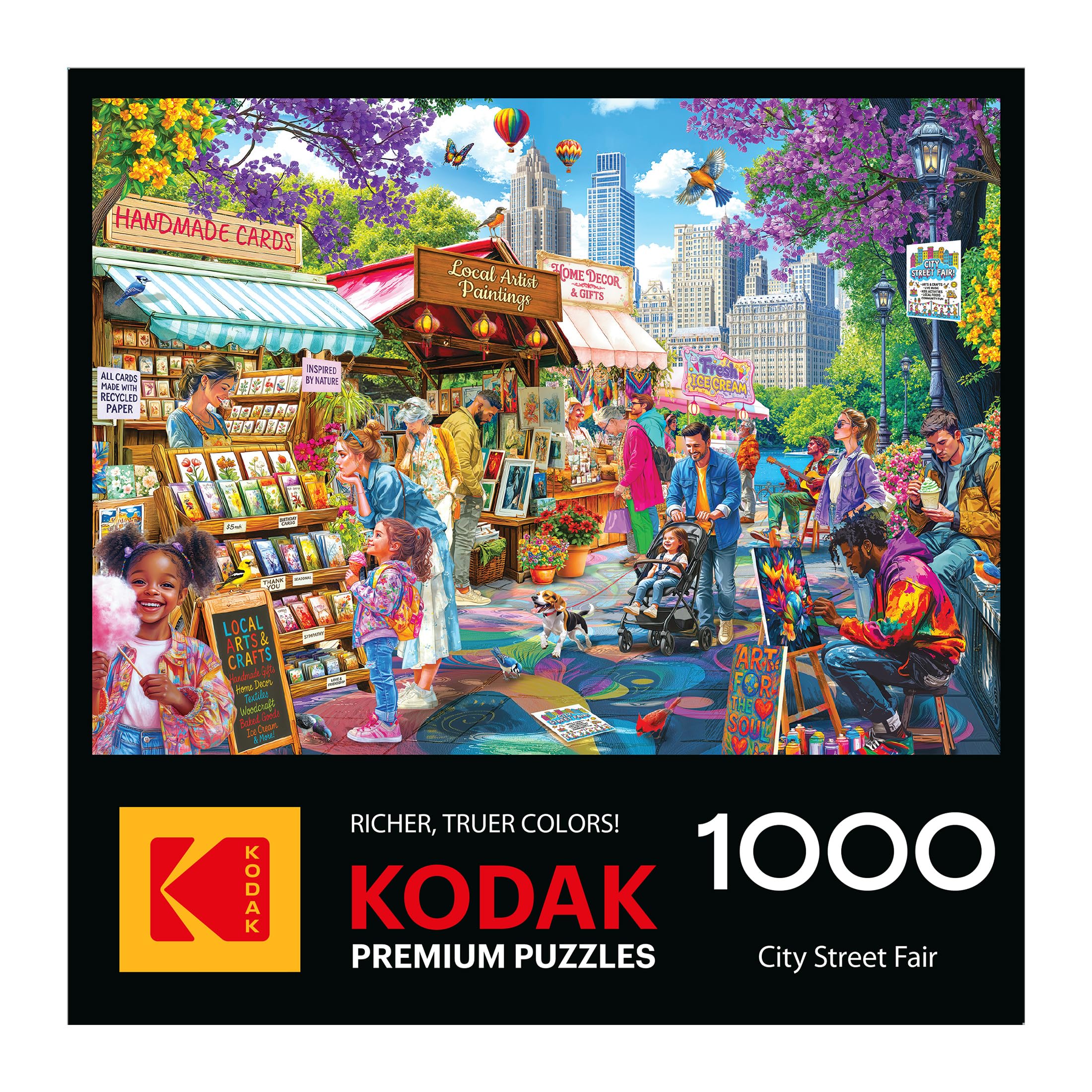 RoseArt Kodak Premium City Street Fair 1000 Piece Jigsaw Puzzle for Adults