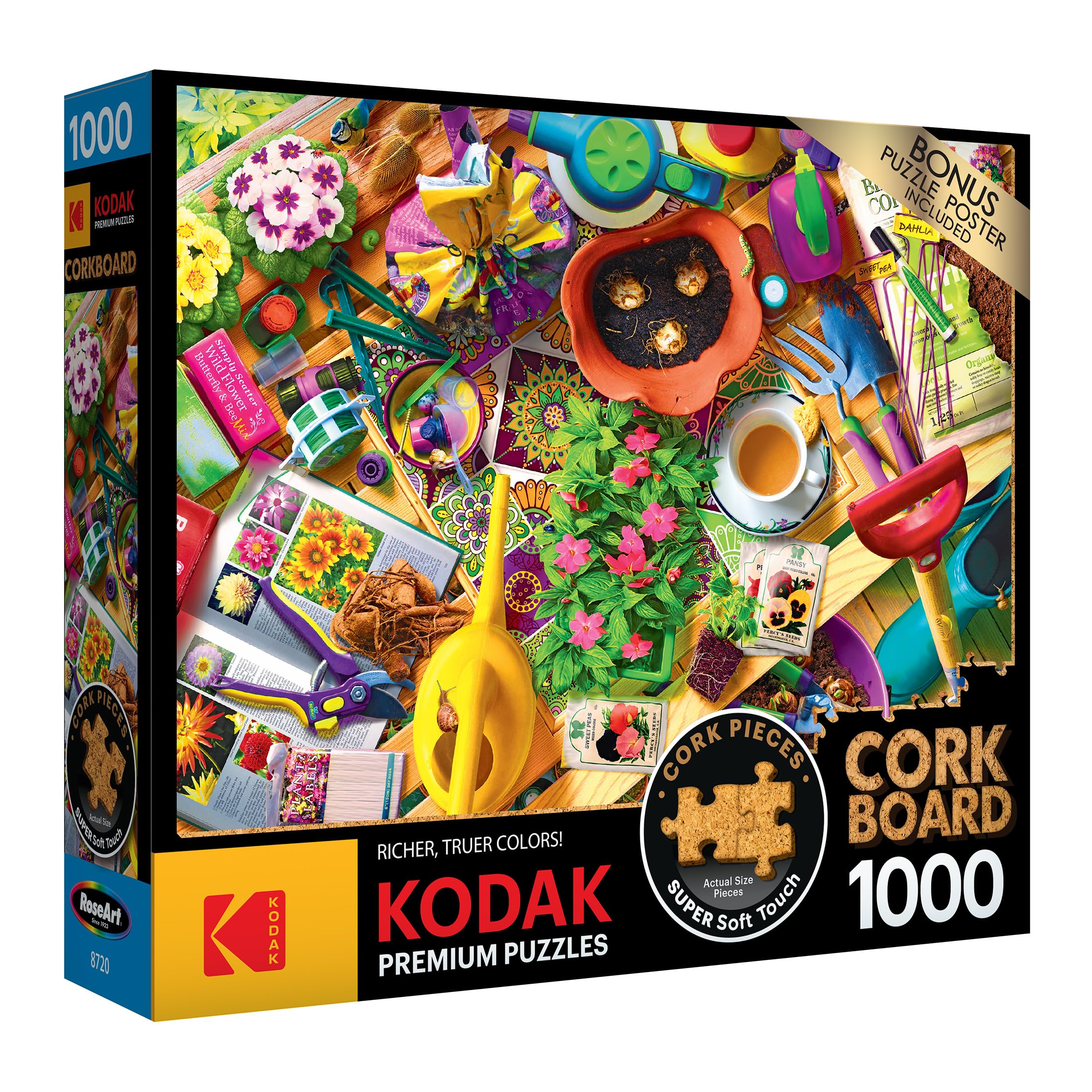 RoseArt Kodak Premium Cork 1000-Piece Jigsaw Puzzle: Inside the Gardener's Shed for Adults
