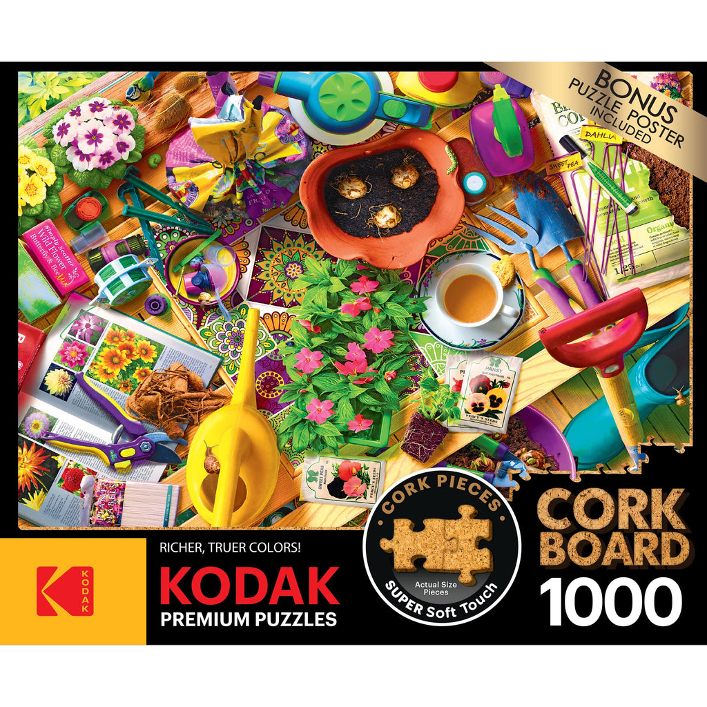 RoseArt Kodak Premium Cork 1000-Piece Jigsaw Puzzle: Inside the Gardener's Shed for Adults
