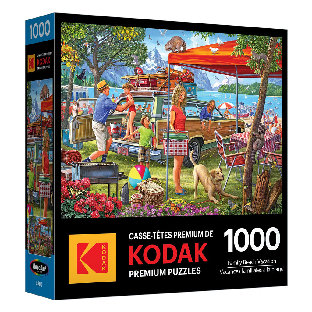 RoseArt Kodak Premium Family Beach Vacation 1000 Piece Jigsaw Puzzle - 27x20 Inches