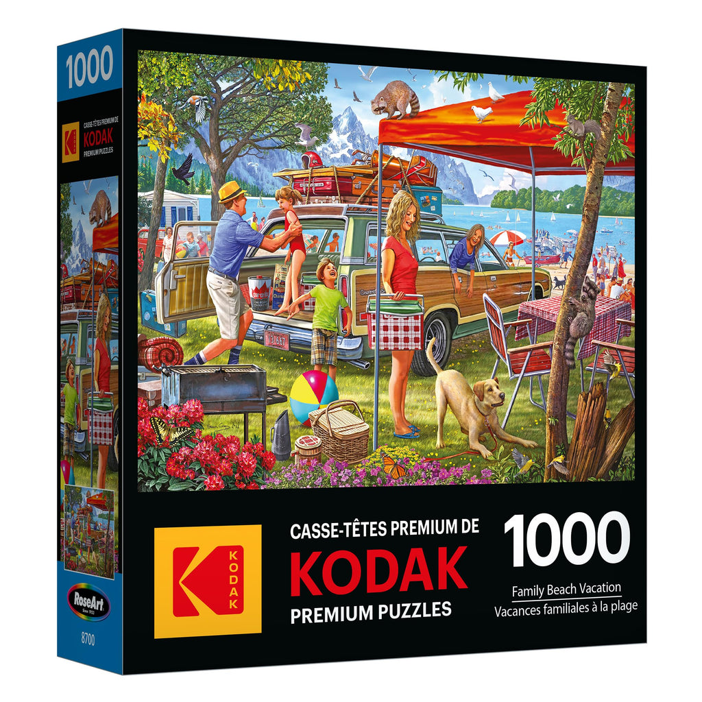 RoseArt Kodak Premium Family Beach Vacation 1000 Piece Jigsaw Puzzle - 27x20 Inches